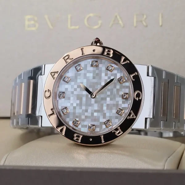 BVLGARI x LISA Ref.104115 White Mother-of-Pearl Mosaic Dial หน้าปัดเต็มเรือน