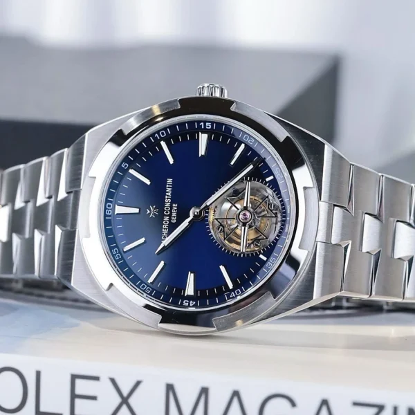 Vacheron Constantin Overseas Tourbillon 6000V หน้าปัด Blue Sunburst - The Time Bangkok