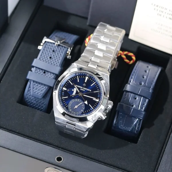 Vacheron Constantin Overseas Dual Time สายครบ 3 ชุด Steel Leather Rubber | The Time Bangkok
